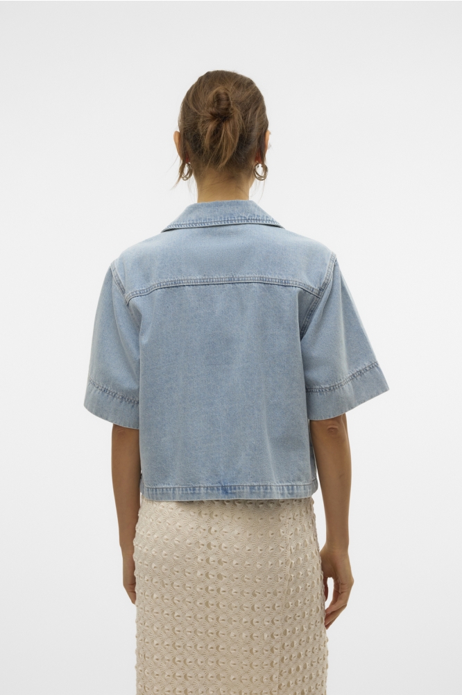 VMMARY 2/4 V-NECK DNM SHIRT SI313 10328478 LIGHT BLUE DENIM